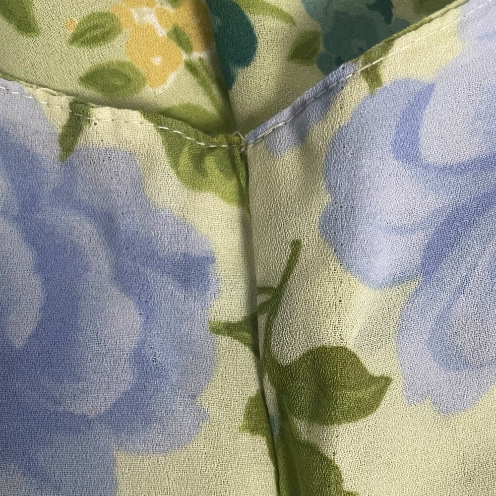 Vintage Y2K Studio Ease Sage green floral column sack midi dress tie back L/XL - Picture 11 of 11